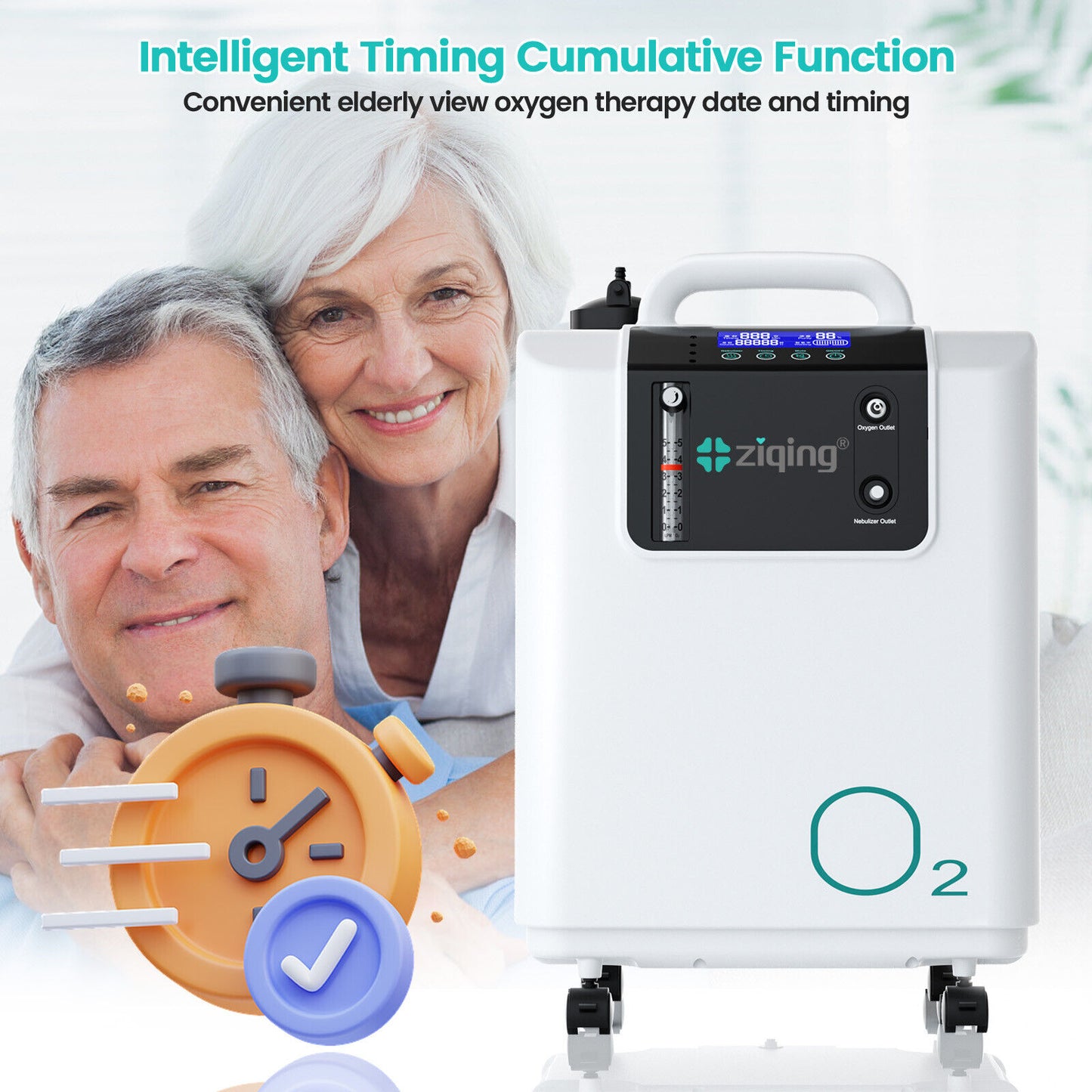ziqing Oxygen Concentrator 3L Flow Household 90% High Concentration Oxygen Generator Low Noise Portable Oxygenerator