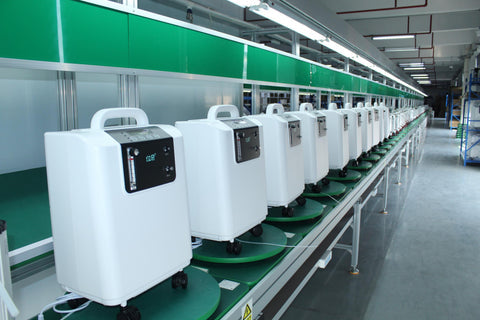 Oxygen concentrators on a Ziqing production line