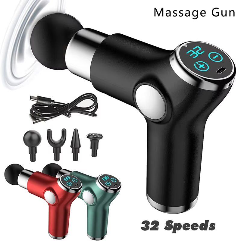 Mini pistola de masaje portátil, masajeador de percusión para cuerpo, cuello, tejido profundo, relajación muscular, alivio del dolor de gota.