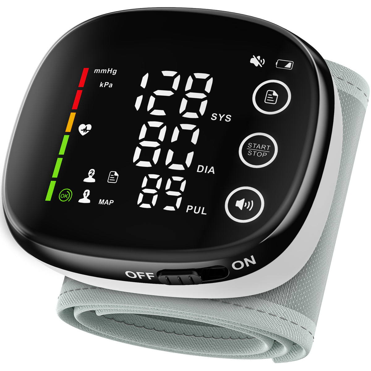 Wrist Blood Pressure Monitor Led Display, Touch Screen Wrist Blood Pressure Cuff 120x2 Reading Memory Wrist Bp Monitor with Carrying Case Health Monitoring