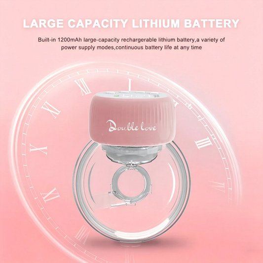 Double love Breast Pump, Hands Free Breast Pump Portable Electric Breast Pump Pink
