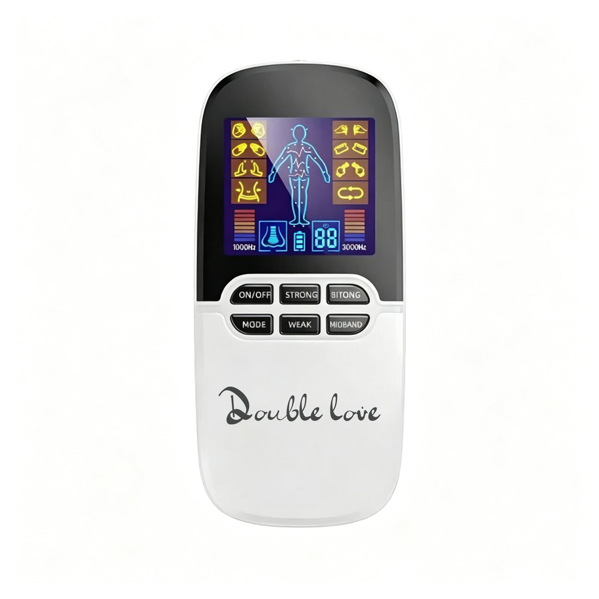 Double love Portable Electric Pulse Massager with Reusable Electrode Pads