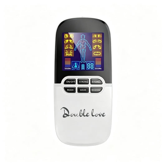 Double love Portable Electric Pulse Massager with Reusable Electrode Pads