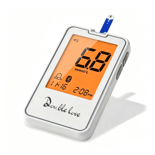 Double love Blood Glucose Monitor Kit, Blood Sugar Testing kit with Blood Sugar Test Strips, Lancets, 1 Blood Glucose Meter, 1 Lancing Device, No Coding Required, Meter Glucometer Kit for Diabetes Testing for Home/Travel Use