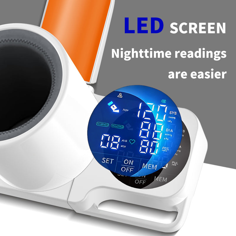 Ziqing Automatic Arm-in Blood Pressure Monitor – One-Touch Operation, Rechargeable 99x2 Memory, LED Display, Clinically Accurate for Family Healthcare