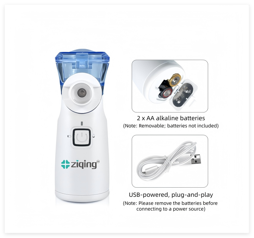 Ziqing Portable Handheld Nebulizer with Mask and Mouthpiece