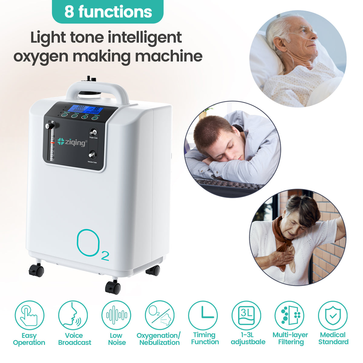 Ziqing 3L Oxygen Concentrator – Professional Home Oxygen Therapy