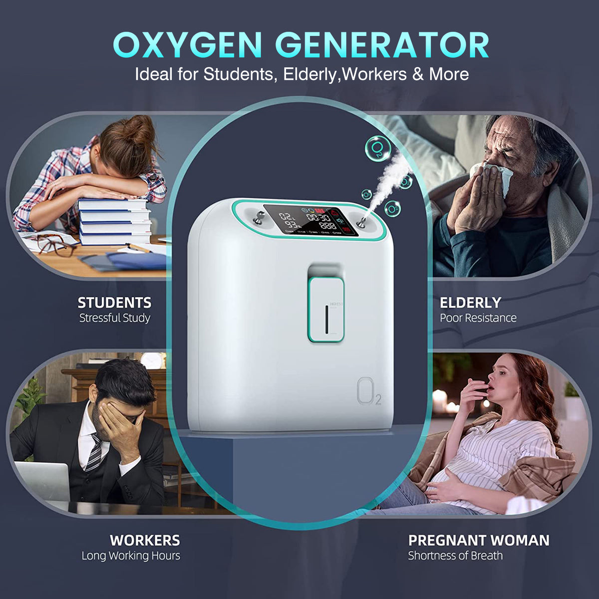 Ziqing 2L Home Oxygen Concentrator – Quiet, Reliable, Cost-Effective