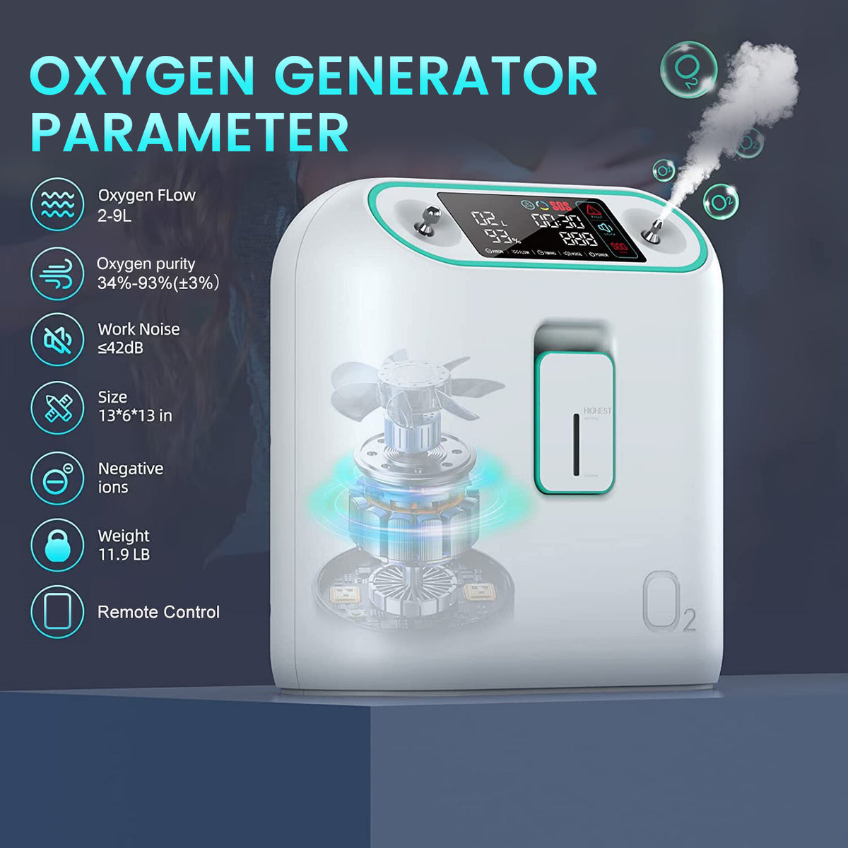 Ziqing 2L Home Oxygen Concentrator – Quiet, Reliable, Cost-Effective