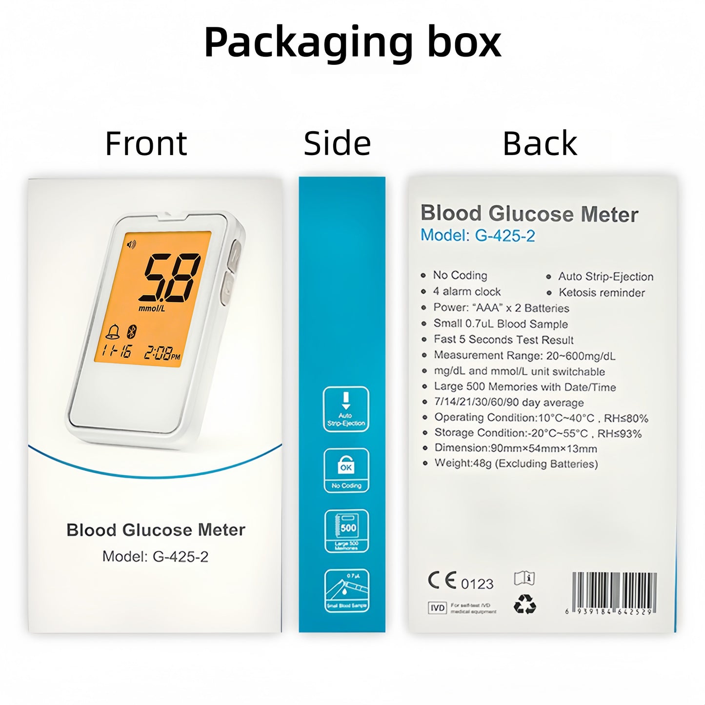 Double love Blood Glucose Monitor Kit, Blood Sugar Testing kit with Blood Sugar Test Strips, Lancets, 1 Blood Glucose Meter, 1 Lancing Device, No Coding Required, Meter Glucometer Kit for Diabetes Testing for Home/Travel Use
