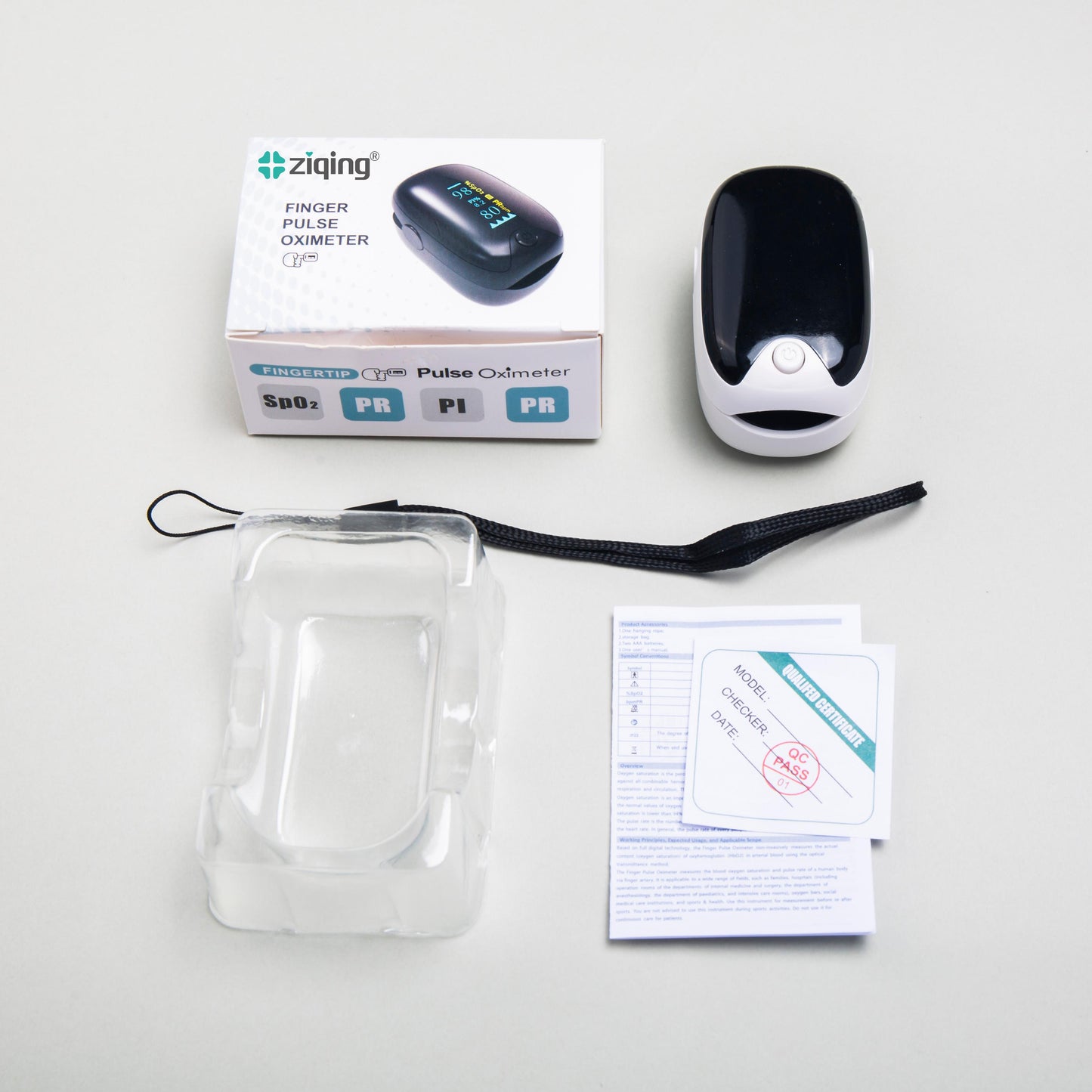 Ziqing Fingertip Pulse Oximeter with Color TFT Display