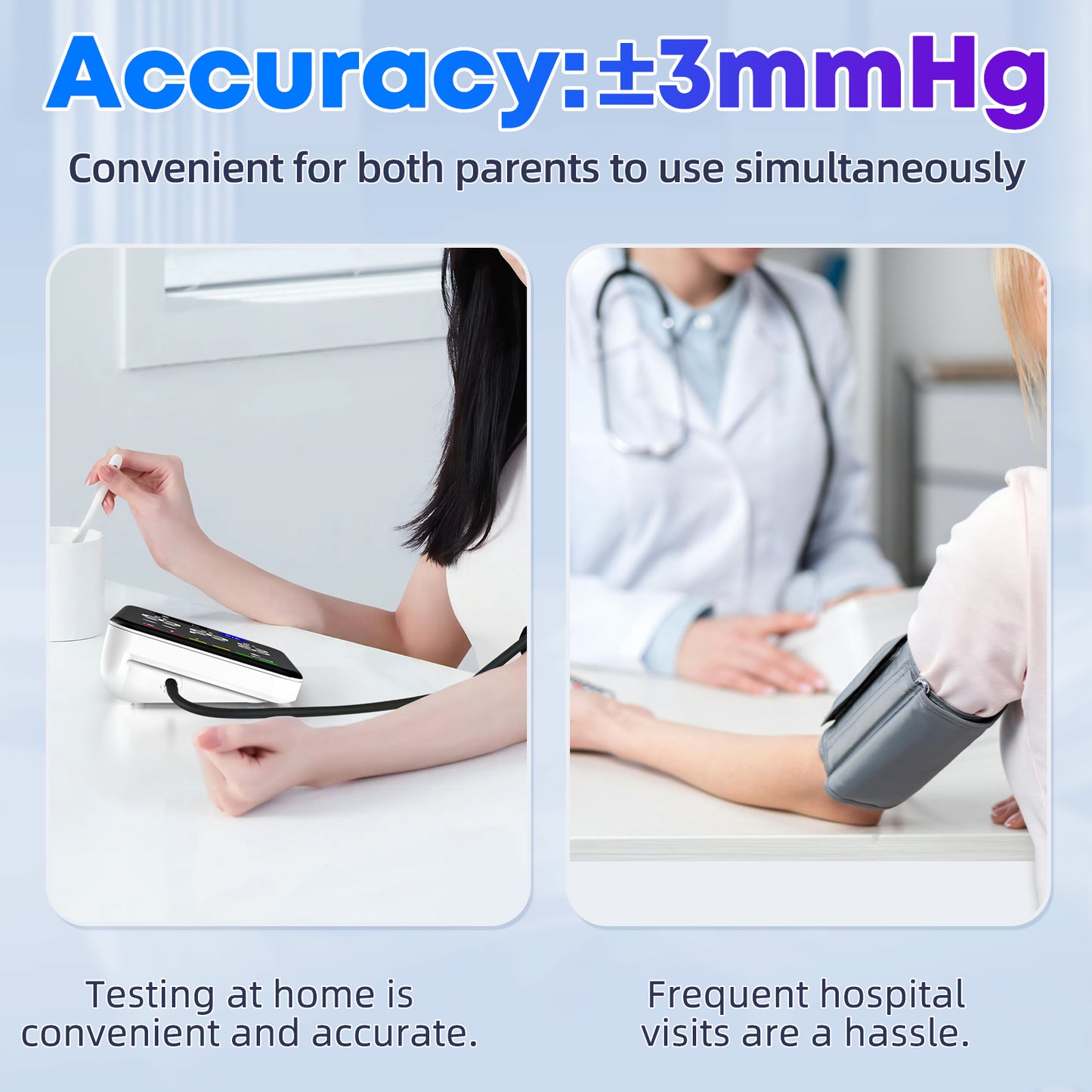 Guaever Blood Pressure Monitor Rechargeable Upper Arm Blood Pressure Monitors for Home Use Large Screen Bp Machine with 8.7"-16.5" Bp Cuff, 2x120 Memory, Voice Broadcast Bp Monitor (Black)