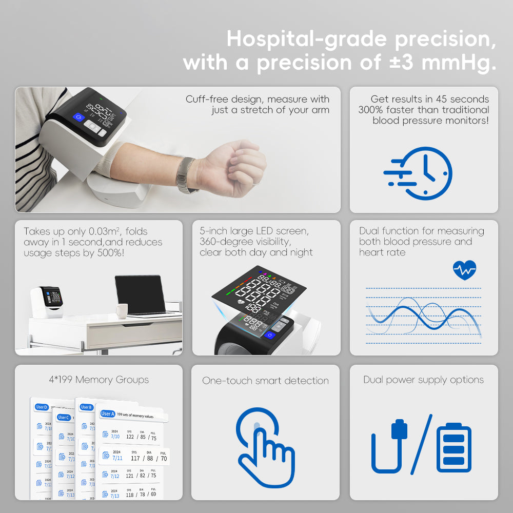 Ziqing Automatic Arm-in Blood Pressure Monitor – CE certification, LED Screen Display, Clinically Accurate